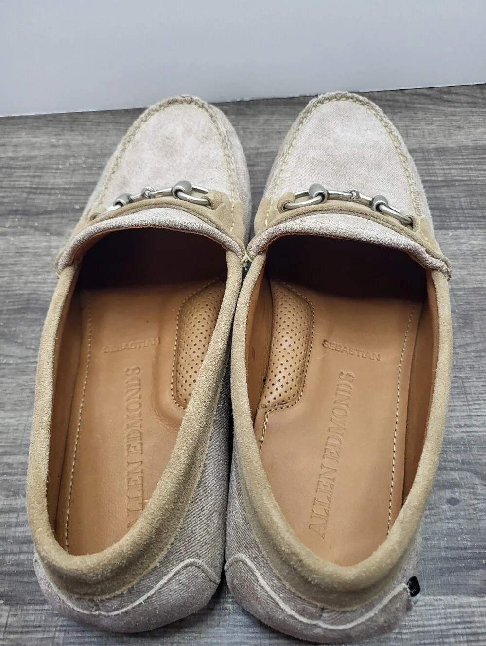 Allen Edmonds Sebastian Bit Driving Loafers Shoe Mens Size 12 D Bone New